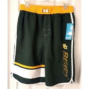 BAYLOR BEARS Youth Swim Suit Size XL 18 Trunks Green Color Block Side Pockets